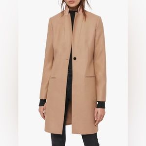 All Saints Leni Wool Coat in Camel Brown Size 0 XS